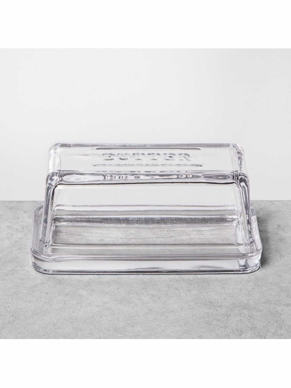 Hearth & Hand Magnolia Clear Glass Butter Embossed Dish & Cover